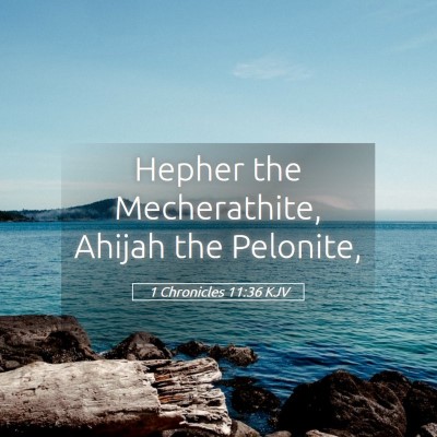 Picture 05 - 1 Chronicles 11:36 KJV - Hepher the Mecherathite, Ahijah the - Bible Verse Picture