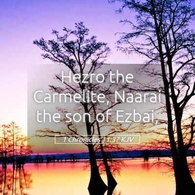 Picture 05 - 1 Chronicles 11:37 KJV - Hezro the Carmelite, Naarai the son of - Bible Verse Picture