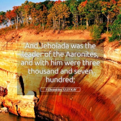 Picture 05 - 1 Chronicles 12:27 KJV - And Jehoiada was the leader of the Aaronites, and - Bible Verse Picture