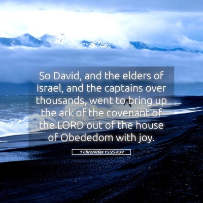 Picture 05 - 1 Chronicles 15:25 KJV - So David, and the elders of Israel, and the - Bible Verse Picture