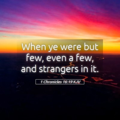 Picture 05 - 1 Chronicles 16:19 KJV - When ye were but few, even a few, and strangers - Bible Verse Picture