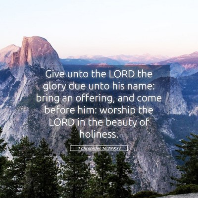 Picture 05 - 1 Chronicles 16:29 KJV - Give unto the LORD the glory due unto his name: - Bible Verse Picture