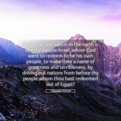 Picture 05 - 1 Chronicles 17:21 KJV - And what one nation in the earth is like thy - Bible Verse Picture