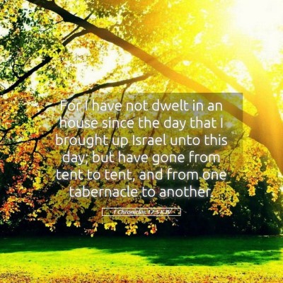 Picture 05 - 1 Chronicles 17:5 KJV - For I have not dwelt in an house since the day - Bible Verse Picture