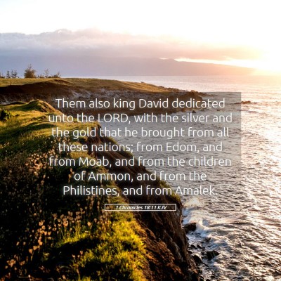 Picture 05 - 1 Chronicles 18:11 KJV - Them also king David dedicated unto the LORD, - Bible Verse Picture