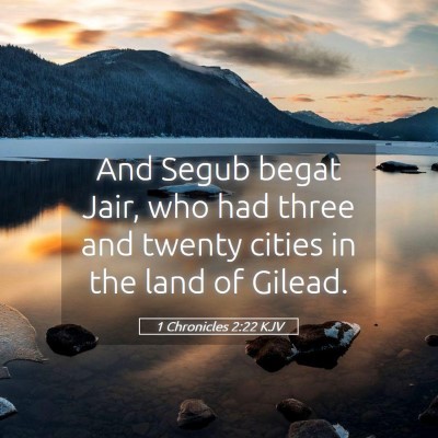 Picture 05 - 1 Chronicles 2:22 KJV - And Segub begat Jair, who had three and twenty - Bible Verse Picture