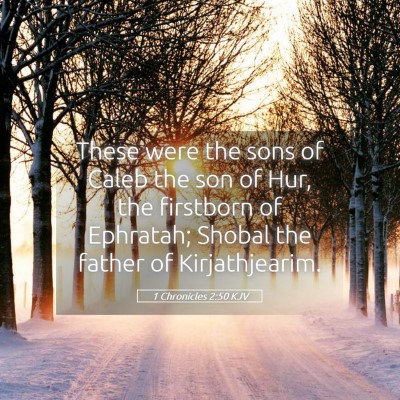 Picture 05 - 1 Chronicles 2:50 KJV - These were the sons of Caleb the son of Hur, the - Bible Verse Picture