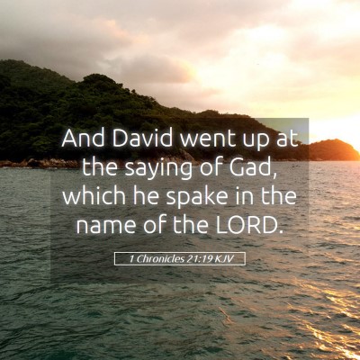 Picture 05 - 1 Chronicles 21:19 KJV - And David went up at the saying of Gad, which he - Bible Verse Picture