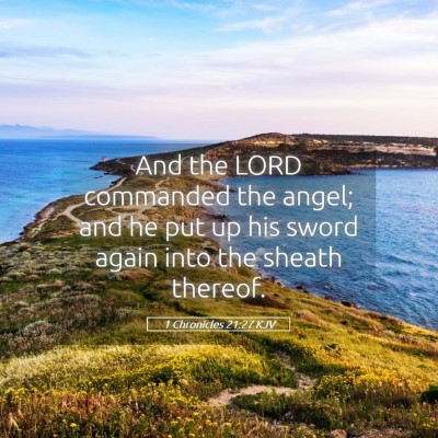 Picture 05 - 1 Chronicles 21:27 KJV - And the LORD commanded the angel; and he put up - Bible Verse Picture