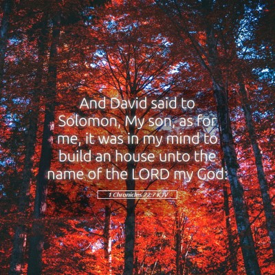 Picture 05 - 1 Chronicles 22:7 KJV - And David said to Solomon, My son, as for me, it - Bible Verse Picture