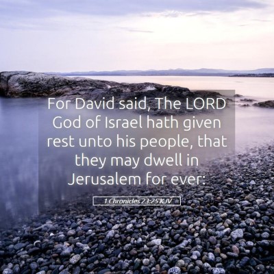 Picture 05 - 1 Chronicles 23:25 KJV - For David said, The LORD God of Israel hath given - Bible Verse Picture