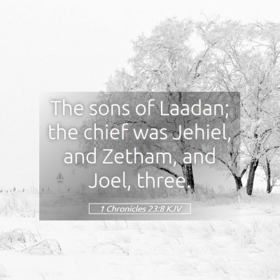 Picture 05 - 1 Chronicles 23:8 KJV - The sons of Laadan; the chief was Jehiel, and - Bible Verse Picture