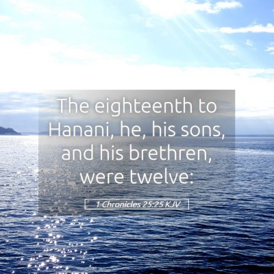 Picture 05 - 1 Chronicles 25:25 KJV - The eighteenth to Hanani, he, his sons, and his - Bible Verse Picture