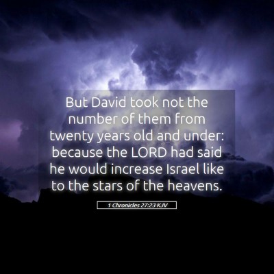 Picture 05 - 1 Chronicles 27:23 KJV - But David took not the number of them from twenty - Bible Verse Picture