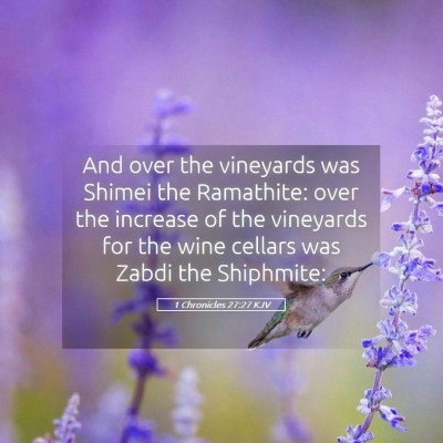 Picture 05 - 1 Chronicles 27:27 KJV - And over the vineyards was Shimei the Ramathite: - Bible Verse Picture