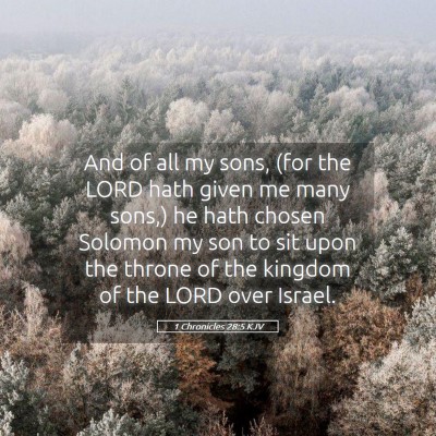 Picture 05 - 1 Chronicles 28:5 KJV - And of all my sons, (for the LORD hath given me - Bible Verse Picture