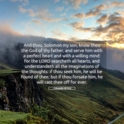 Picture 05 - 1 Chronicles 28:9 KJV - And thou, Solomon my son, know thou the God of - Bible Verse Picture