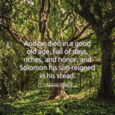Picture 05 - 1 Chronicles 29:28 KJV - And he died in a good old age, full of days, - Bible Verse Picture