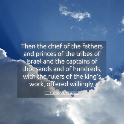 Picture 05 - 1 Chronicles 29:6 KJV - Then the chief of the fathers and princes of the - Bible Verse Picture