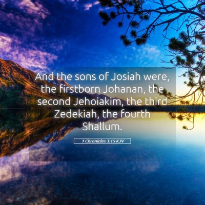 Picture 05 - 1 Chronicles 3:15 KJV - And the sons of Josiah were, the firstborn - Bible Verse Picture