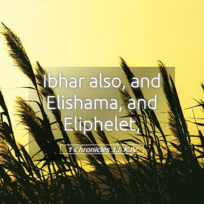 Picture 05 - 1 Chronicles 3:6 KJV - Ibhar also, and Elishama, and - Bible Verse Picture