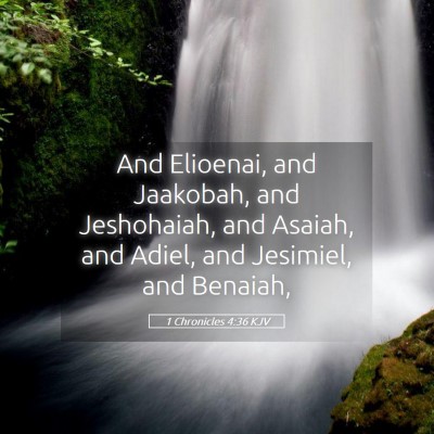 Picture 05 - 1 Chronicles 4:36 KJV - And Elioenai, and Jaakobah, and Jeshohaiah, and - Bible Verse Picture