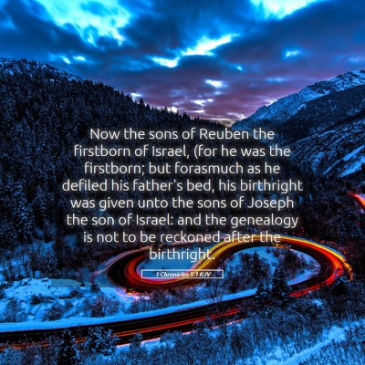 Picture 05 - 1 Chronicles 5:1 KJV - Now the sons of Reuben the firstborn of Israel, - Bible Verse Picture