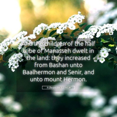 Picture 05 - 1 Chronicles 5:23 KJV - And the children of the half tribe of Manasseh - Bible Verse Picture