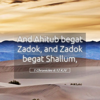 Picture 05 - 1 Chronicles 6:12 KJV - And Ahitub begat Zadok, and Zadok begat - Bible Verse Picture