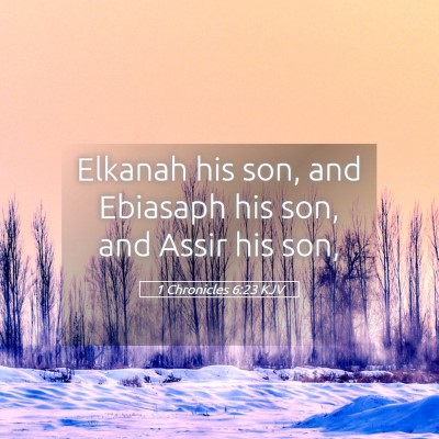 Picture 05 - 1 Chronicles 6:23 KJV - Elkanah his son, and Ebiasaph his son, and Assir - Bible Verse Picture