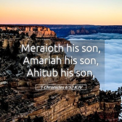 Picture 05 - 1 Chronicles 6:52 KJV - Meraioth his son, Amariah his son, Ahitub his - Bible Verse Picture