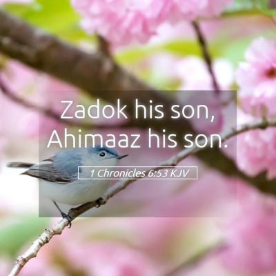 Picture 05 - 1 Chronicles 6:53 KJV - Zadok his son, Ahimaaz his - Bible Verse Picture