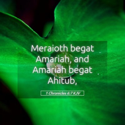 Picture 05 - 1 Chronicles 6:7 KJV - Meraioth begat Amariah, and Amariah begat - Bible Verse Picture