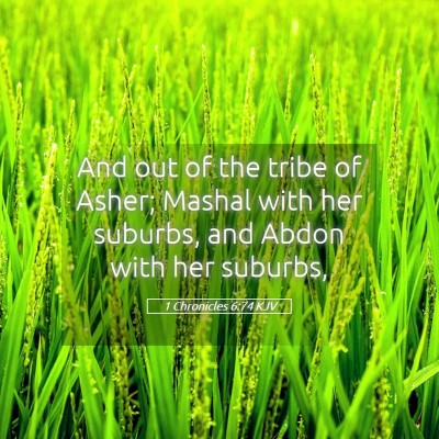 Picture 05 - 1 Chronicles 6:74 KJV - And out of the tribe of Asher; Mashal with her - Bible Verse Picture