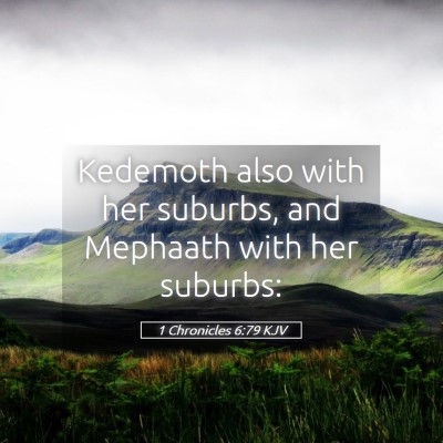 Picture 05 - 1 Chronicles 6:79 KJV - Kedemoth also with her suburbs, and Mephaath with - Bible Verse Picture
