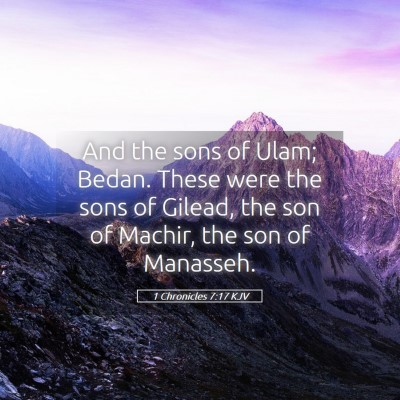 Picture 05 - 1 Chronicles 7:17 KJV - And the sons of Ulam; Bedan. These were the sons - Bible Verse Picture