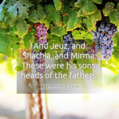 Picture 05 - 1 Chronicles 8:10 KJV - And Jeuz, and Shachia, and Mirma. These were his - Bible Verse Picture