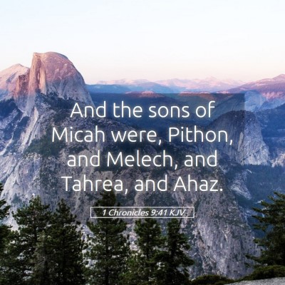 Picture 05 - 1 Chronicles 9:41 KJV - And the sons of Micah were, Pithon, and Melech, - Bible Verse Picture