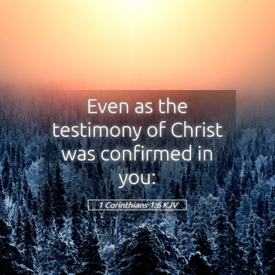 Picture 05 - 1 Corinthians 1:6 KJV - Even as the testimony of Christ was confirmed in - Bible Verse Picture