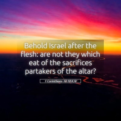 Picture 05 - 1 Corinthians 10:18 KJV - Behold Israel after the flesh: are not they which - Bible Verse Picture