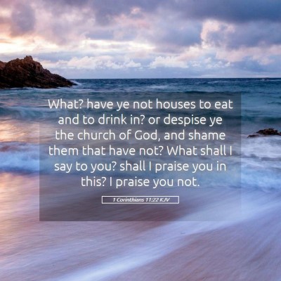 Picture 05 - 1 Corinthians 11:22 KJV - What? have ye not houses to eat and to drink in? - Bible Verse Picture