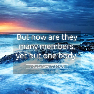 Picture 05 - 1 Corinthians 12:20 KJV - But now are they many members, yet but one - Bible Verse Picture