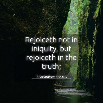 Picture 05 - 1 Corinthians 13:6 KJV - Rejoiceth not in iniquity, but rejoiceth in the - Bible Verse Picture