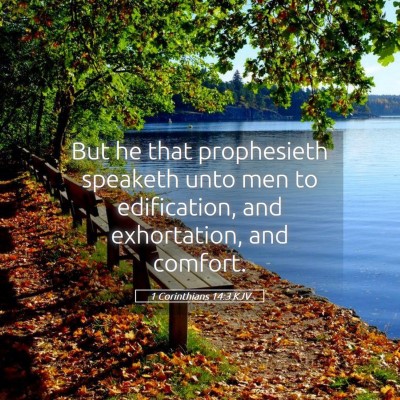 Picture 05 - 1 Corinthians 14:3 KJV - But he that prophesieth speaketh unto men to - Bible Verse Picture