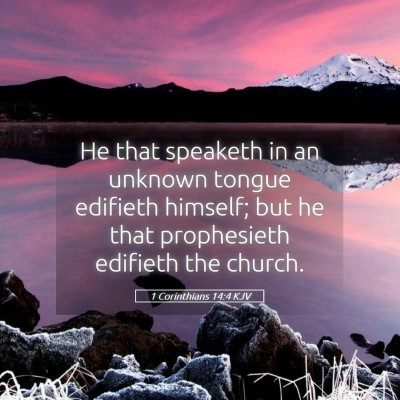 Picture 05 - 1 Corinthians 14:4 KJV - He that speaketh in an unknown tongue edifieth - Bible Verse Picture