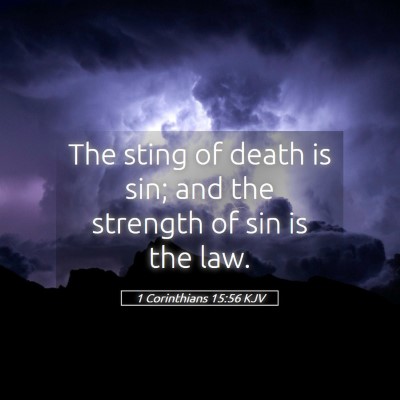Picture 05 - 1 Corinthians 15:56 KJV - The sting of death is sin; and the strength of - Bible Verse Picture