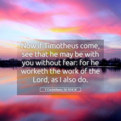 Picture 05 - 1 Corinthians 16:10 KJV - Now if Timotheus come, see that he may be with - Bible Verse Picture
