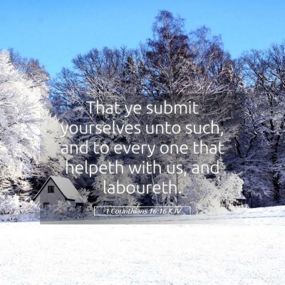 Picture 05 - 1 Corinthians 16:16 KJV - That ye submit yourselves unto such, and to every - Bible Verse Picture