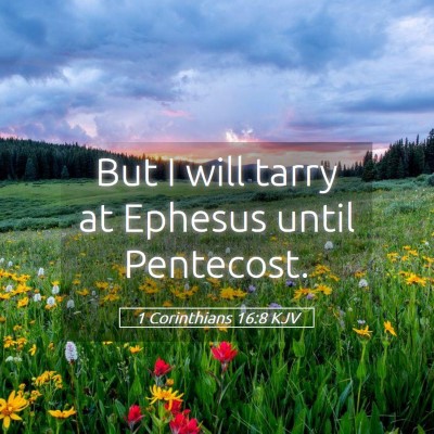 Picture 05 - 1 Corinthians 16:8 KJV - But I will tarry at Ephesus until - Bible Verse Picture