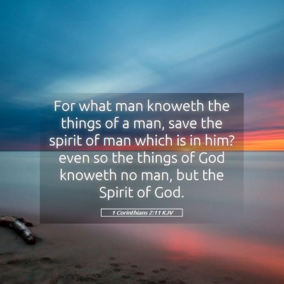 Picture 05 - 1 Corinthians 2:11 KJV - For what man knoweth the things of a man, save - Bible Verse Picture